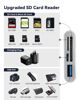 Picture of SD Card Reader for iPhone iPad, 4 in 1 Micro SD/SD Card Reader to iPhone Adapter, SD Card Viewer with TF/SD Dual Slot, Portable Camera Memory Card Reader for iPhone with Charging Port, Plug and Play