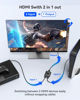 Picture of HDMI Switch 4K@60Hz Splitter【with 3.9FT HDMI Cable】, GANA Aluminum Bidirectional HDMI Switcher 2 in 1 Out, HDMI Hub for 3D, HDCP2.2, HDR, Compatible with Xbox, PS5/4/3,Fire Stick,Roku,Blu-Ray Player