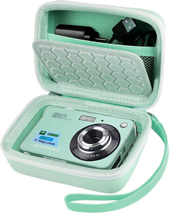 Picture of Carrying & Protective Case for Digital Camera, AbergBest 21 Mega Pixels 2.7" LCD Rechargeable HD/Kodak Pixpro/Canon PowerShot ELPH 180/190 / Sony DSCW800 / DSCW830 Cameras for Travel - Light Green