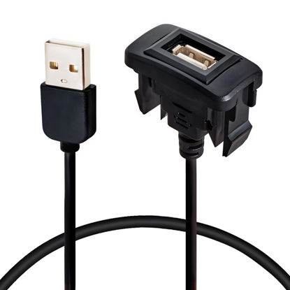 ANGGREK 3.5mm Waterproof AUX Extension Cable Adapter Flush Mount USB Port  Headphone Jack Panel Mounting For Car Boat 