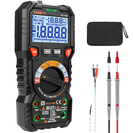 GetUSCart- KAIWEETS HT118E Digital Multimeter TRMS 20000 Counts with Higher  Resolution Auto-Ranging Voltmeter Accurately Measures Voltage Current  Resistance Diodes Continuity Duty-Cycle Capacitance Temperature
