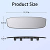 Picture of Car Rear View Mirror, 12 Inch Car Interior Panoramic Convex Rearview Mirror, Clip-On HD Wide Angle Extended Curved Mirror, Reduce Blind Spot Effectively, Universal Car Accessories (Irregular White)