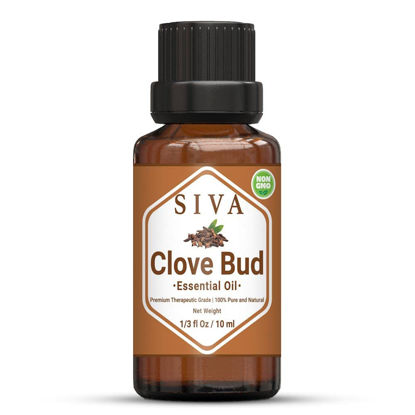 Picture of Siva Clove Bud Essential Oil 10 ml (1/3 Fl Oz) - 100% Pure, Natural, Undiluted & Premium Therapeutic Grade, Perfect for Hair Care, Oral Care, Aromatherapy, Diffuser & Body Massage
