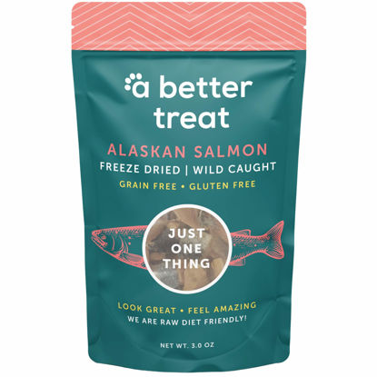 Picture of A Better Treat - Freeze Dried Salmon Dog Treats, Wild Caught, Single Ingredient | Natural High Value | Gluten Free, Grain Free, High Protein, Diabetic Friendly | Natural Fish Oil | Made in The USA