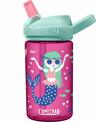 Picture of CamelBak eddy+ 14oz Kids Water Bottle with Tritan Renew - Straw Top, Leak-Proof When Closed, Mermaids & Narwhals