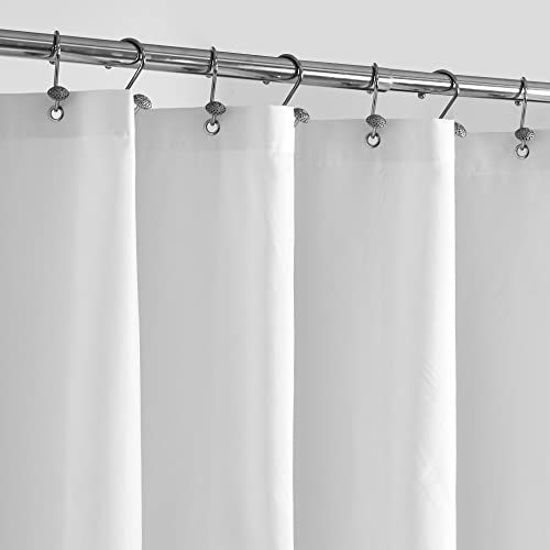 Picture of ALYVIA SPRING Short Shower Curtain Liner Fabric Waterproof - 72" x 66", Soft & Lightweight Shower Curtain with Magnets, Machine Washable - 72x66, White