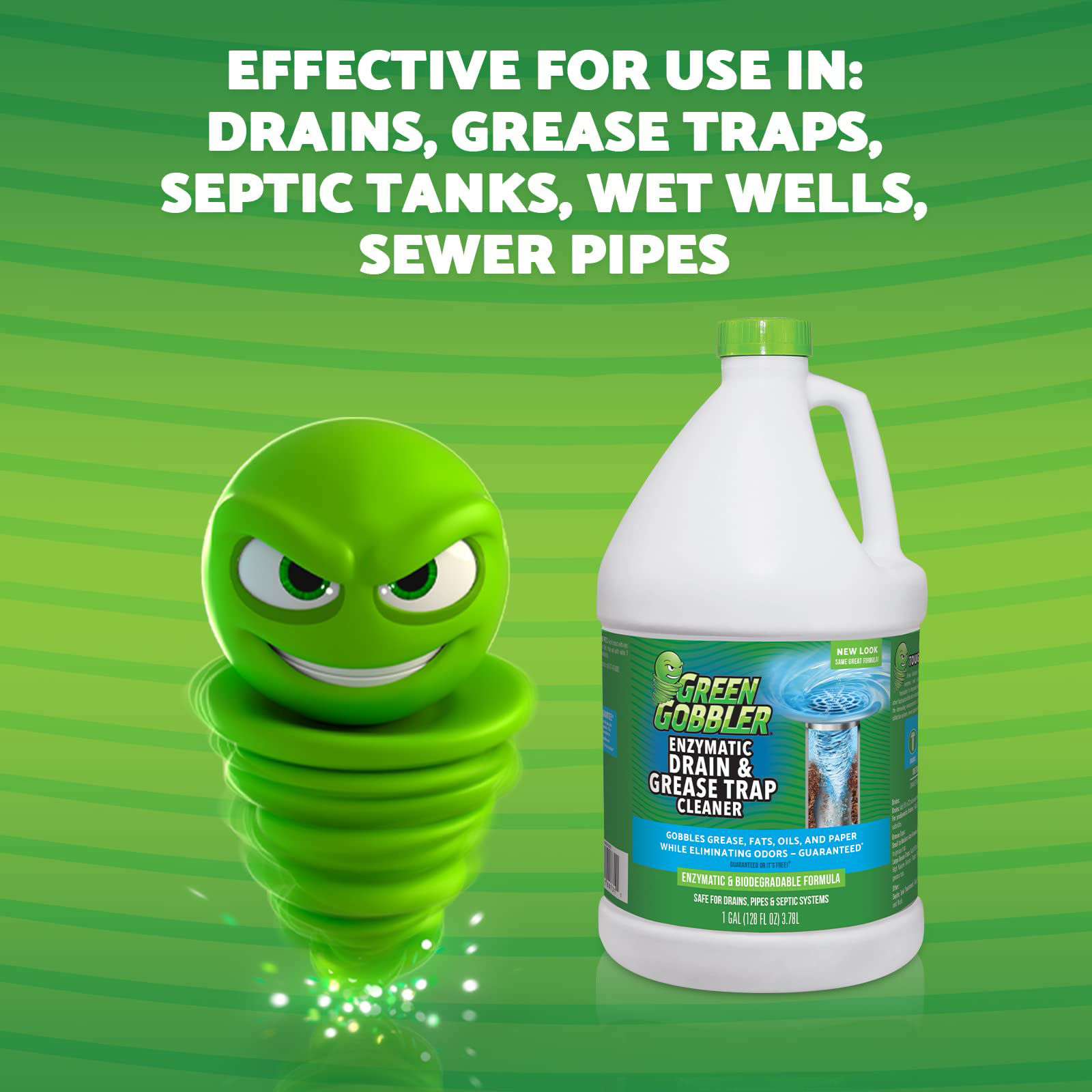 GetUSCart Green Gobbler Enzyme Drain Cleaner Controls Foul Odors