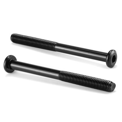 Picture of M8 x 90mm 20Pcs Flat Head Hex Socket Cap Screws Bolts, 304 Stainless Steel 18-8, Partially Threaded, Black Oxide by SG TZH (with Hex Spanner)