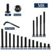 Picture of M8 x 90mm 20Pcs Flat Head Hex Socket Cap Screws Bolts, 304 Stainless Steel 18-8, Partially Threaded, Black Oxide by SG TZH (with Hex Spanner)