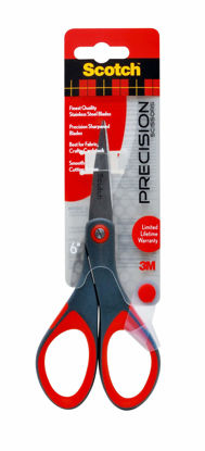 Picture of Scotch 6" Precision Scissors, Great for Everyday Use (1446),Grey/Red