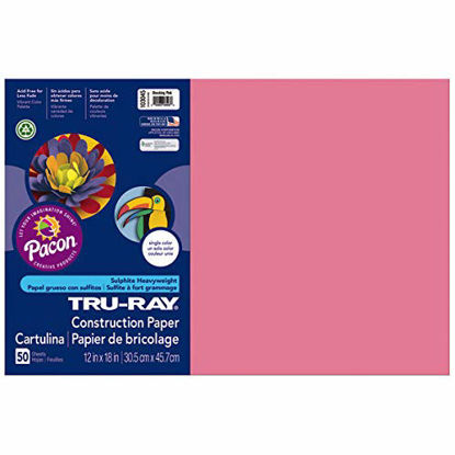 Picture of Pacon Tru-Ray Construction Paper, 76 lbs., 12 x 18, Shocking Pink, 50 Sheets/Pack (103045)