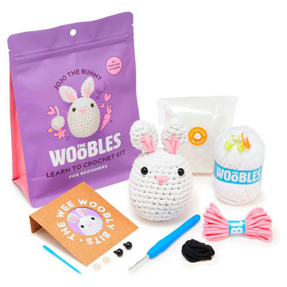 Picture of The Woobles Crochet Kit for Beginners with Easy Peasy Yarn for Crocheting as Seen On Shark Tank - Crochet Kit with Step-by-Step Video Tutorials - Mothers Day Gifts for Mom (Bunny)