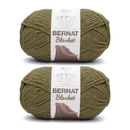 Picture of Bernat Blanket Olive Yarn - 2 Pack of 300g/10.5oz - Polyester - 6 Super Bulky - 220 Yards - Knitting/Crochet