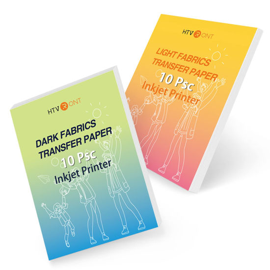 Inkjet Printable HTV Iron-on Heat Transfer Paper 20 Sheets DARK