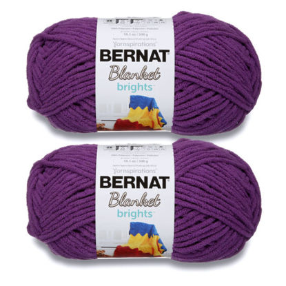 Picture of Bernat Blanket Brights Pow Purple Yarn - 2 Pack of 300g/10.5oz - Polyester - 6 Super Bulky - 220 Yards - Knitting/Crochet