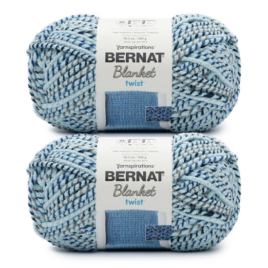 Picture of Bernat Blanket Twist Sea Stars Yarn - 2 Pack of 300g/10.5oz - Polyester - 6 Super Bulky - 220 Yards - Knitting/Crochet