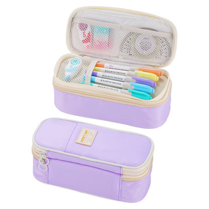 Picture of Dugio Big Pencil Case Large Capacity Pencil Bag with Zipper Pencil Pouch for Girls Boys Kids Adults Stationery Pencil Pen Case Organizer for School Office Purple