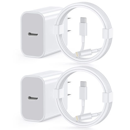 Picture of iPhone 13 12 11 Fast Charger [Apple MFi Certified] 2Pack 20W PD USB C Wall Charger Type C Power Adapter Lightning Cable Cord Compatible with Apple iPhone 13 Pro/12/12/11/11Pro Max/XS/XR/X/8/SE/iPad