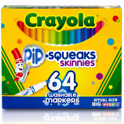 Picture of Crayola Pip-Squeaks Skinnies Washable Markers (64ct), Mini Markers for School, Kids Back to School Supplies, Great for Classrooms and Teachers