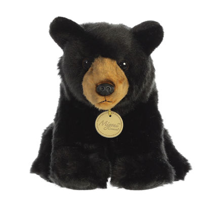 Picture of Aurora® Adorable Miyoni® Black Bear Stuffed Animal - Lifelike Detail - Cherished Companionship - Black 9 Inches
