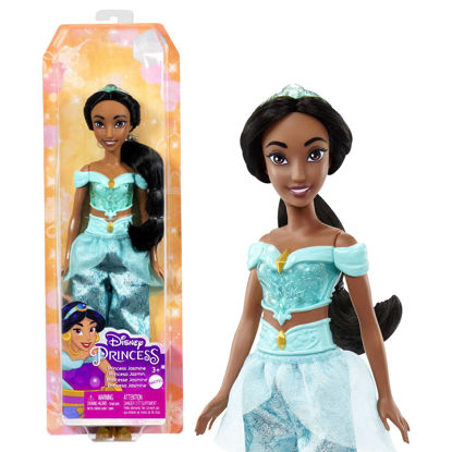 Picture of Disney Princess Jasmine Fashion Doll, Sparkling Look with Black Hair, Brown Eyes & Tiara Accessory