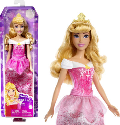 Picture of Disney Princess Aurora Fashion Doll, Sparkling Look with Blonde Hair, Purple Eyes & Tiara Accessory