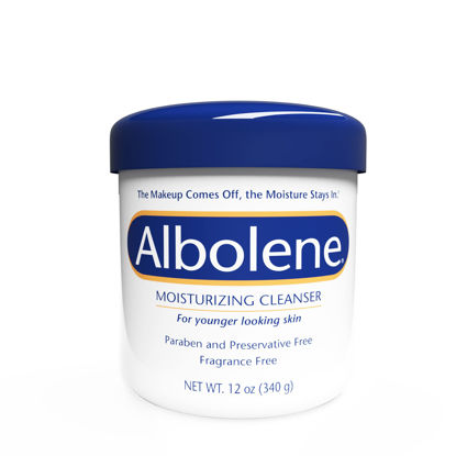 Picture of Albolene Face Moisturizer and Makeup Remover, Facial Cleanser and Cleansing Balm, Fragrance Free Cream, 12 oz