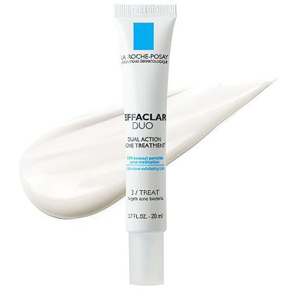 Picture of La Roche-Posay Effaclar Duo Dual Action Acne Spot Treatment Cream with Benzoyl Peroxide Acne Treatment, Blemish Cream for Acne and Blackheads, Lightweight Sheerness, Safe For Sensitive Skin ,0.7 Fl Oz