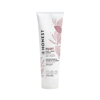 Picture of The Honest Company Hydrating Face + Body Lotion | Fast Absorbing, Naturally Derived, Hypoallergenic | Sweet Almond Nourish, 8.5 fl oz