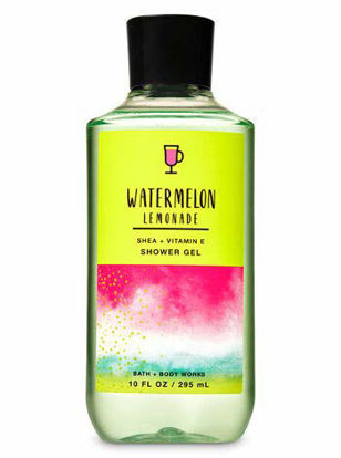 Picture of Bath and Body Works Watermelon Lemonade Shower Gel Wash 10 Ounce Lime Green and Pink Label