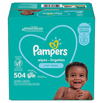 Picture of Baby Wipes, Pampers Baby Fresh Scented Diaper Wipes, 7X Pop-Top 504 Total Wipes (Packaging May Vary)