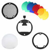 Picture of TOAZOE Flash Diffuser with Honeycomb Grid Diffuser Ball Color Filter for Godox YONGNUO Canon Square Flash Speedlight