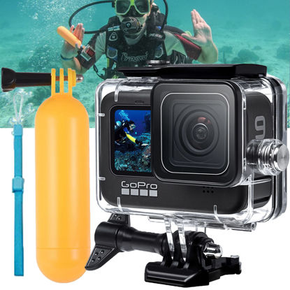 Picture of ZLMC 60M Waterproof Case for GoPro Hero 11 10 9 Black, Protective Underwater Dive Housing Shell + Holding Selfie Stick Floating Stick for Go Pro Hero 11 Hero10 Hero9 Action Camera