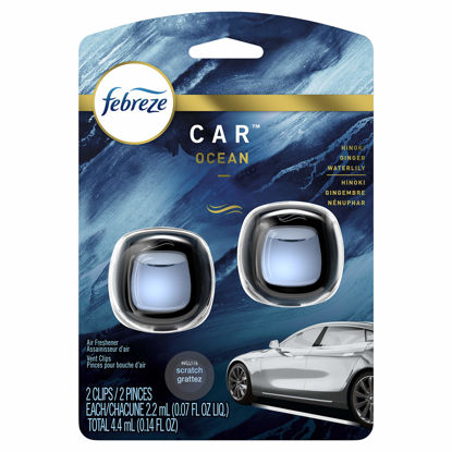 Picture of Febreze Car Odor-Eliminating Air Freshener Vent Clips, Ocean, 2 count