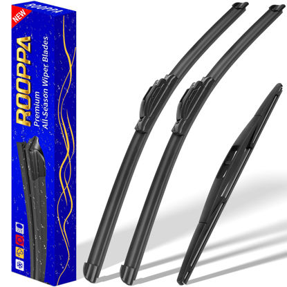 Picture of 3 wipers Replacement for 2007-2011 Honda CRV CR-V/2007-2018 Acura RDX, Windshield Wiper Blades Original Equipment Replacement - 26"/16"/14" (Set of 3) U/J HOOK