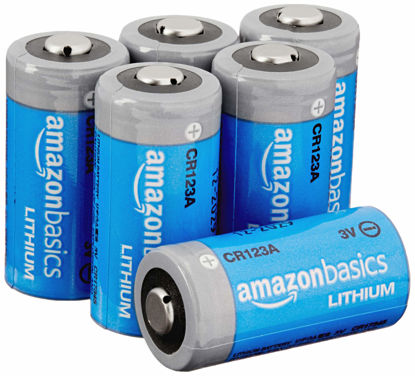 Picture of Amazon Basics 6-Pack CR123A Lithium Batteries, 3 Volt, 10-Year Shelf Life
