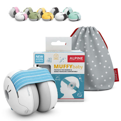 Picture of Alpine Muffy Baby Ear Protection for Babies and Toddlers up to 36 Months - CE & ANSI Certified - Noise Reduction Earmuffs - Comfortable Baby Headphones Against Hearing Damage & Improves Sleep - Blue