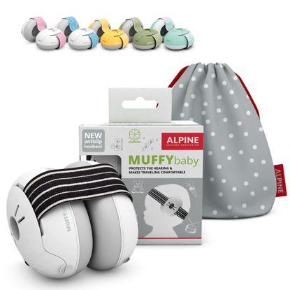 Picture of Alpine Muffy Baby Ear Protection for Babies and Toddlers up to 36 Months - CE & ANSI Certified - Noise Reduction Earmuffs - Comfortable Baby Headphones Against Hearing Damage & Improves Sleep - Black