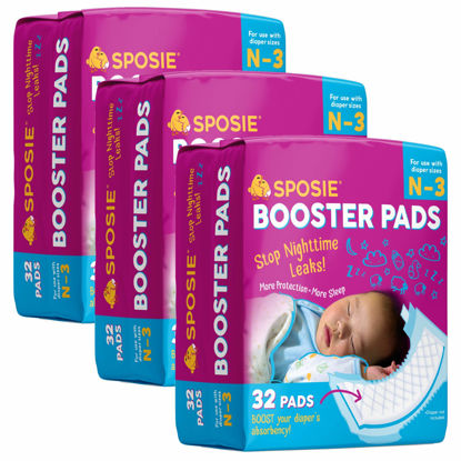 Picture of Sposie Diaper Booster Pads N-3, 96 Count - Baby Diaper Pads Inserts Overnight, Diaper Liners for Nighttime Diapers, Overnight Diapers, Newborn Diapers