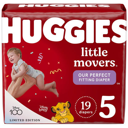 Picture of Huggies Little Movers Baby Diapers, Size 5 (27+ lbs), 19 Ct