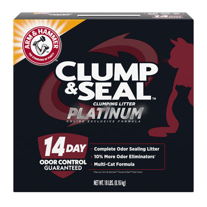 Picture of Arm & Hammer Clump & Seal Platinum Multi-Cat Complete Odor Sealing Clumping Cat Litter, 14 Days of Odor Control 18lb, Online Exclusive Formula