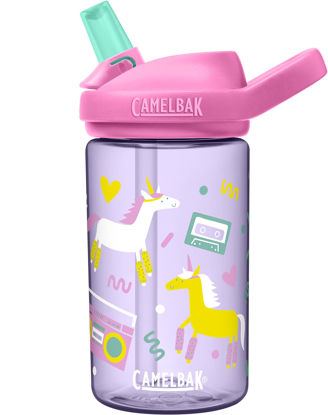 Picture of CamelBak eddy+ 14oz Kids Water Bottle with Tritan Renew - Straw Top, Leak-Proof When Closed, Fitness Unicorns