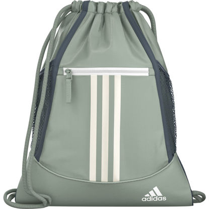 Picture of adidas Unisex Alliance 2 Sackpack, Silver Green/White, One Size
