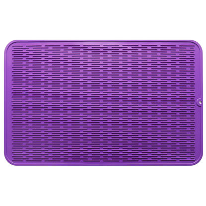 Picture of MicoYang Silicone Dish Drying Mat for Multiple Usage,Easy clean,Eco-friendly,Heat-resistant Silicone Mat for Kitchen Counter or Sink,Refrigerator or Drawer Liner Purple XXXL 28 inches x 18 inches