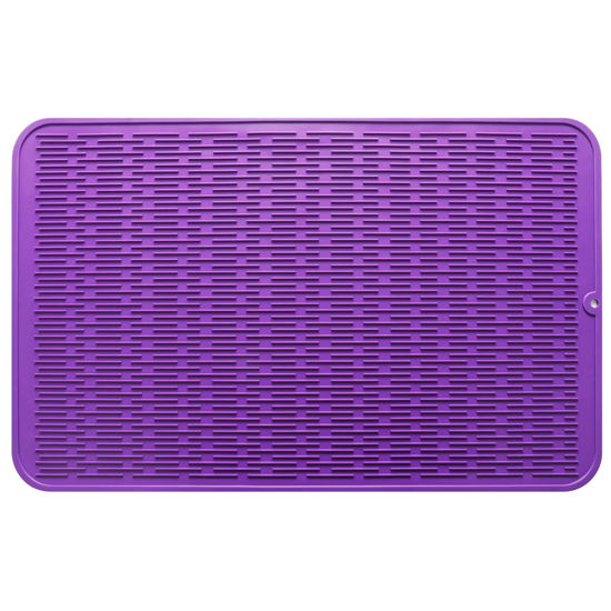 Picture of MicoYang Silicone Dish Drying Mat for Multiple Usage,Easy clean,Eco-friendly,Heat-resistant Silicone Mat for Kitchen Counter or Sink,Refrigerator or Drawer Liner Purple XXXL 28 inches x 18 inches