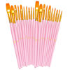 Picture of BOSOBO Paint Brushes Set, 2 Pack 20 Pcs Round Pointed Tip Paintbrushes Nylon Hair Artist Acrylic Paint Brushes for Acrylic Oil Watercolor, Face Nail Art, Miniature Detailing & Rock Painting, Pink