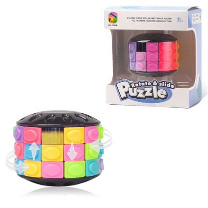 Picture of R.Y.TOYS Rotate and Slide Puzzle-Patented Fidget Cube(Restore Order/Create Patterns) 12 Colors,3 Layers-Open Cover for Quick Play,Fidget Toys,Brain Teaser,Sensory Toys,Birthday Gifts