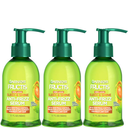 Picture of Garnier Fructis Sleek and Shine Anti-Frizz Serum for Frizzy, Dry, Unmanageable Hair, 5.1 Ounce (3 Count)