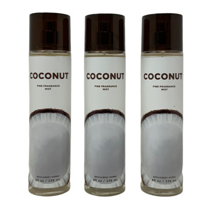 Picture of Bath & Body Works COCONUT Fine Fragrance Mist - Value Pack Lot of 3 - Full Size