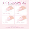 Picture of Gelike EC Nude-Colored Nail Glue Gel - 6 in 1 Extra Strong Nail Glue Nail Polish for Clear Acrylic Nail French Manicure,Long Lasting Adhesive UV Nail Glue for Clear Press On Nail Tips,UV Cure Required